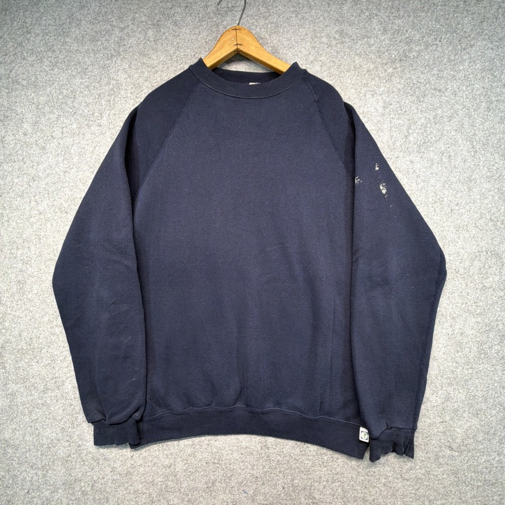 Vintage Discus Athletic Navy Blue Blank Crewneck Sweatshirt Men's XL